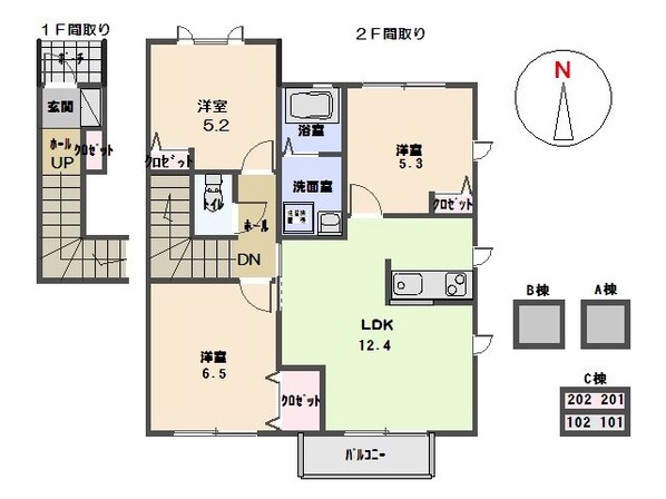 ステラ　Cの物件間取画像